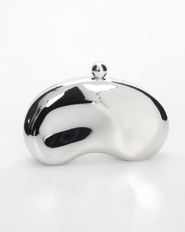 Silver Micci Bean Clutch