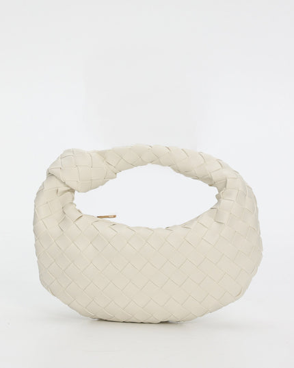 Ivory Woven Crescent Bag