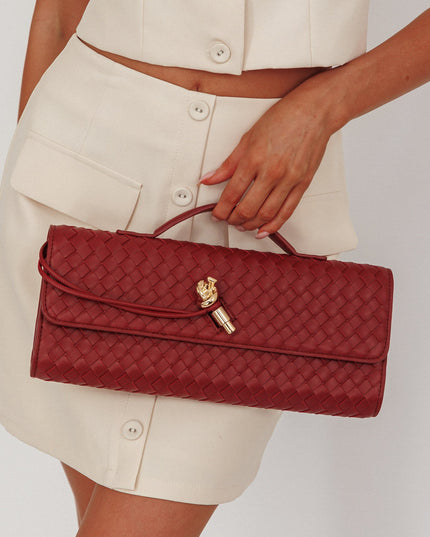Cherry Woven Envelope Purse