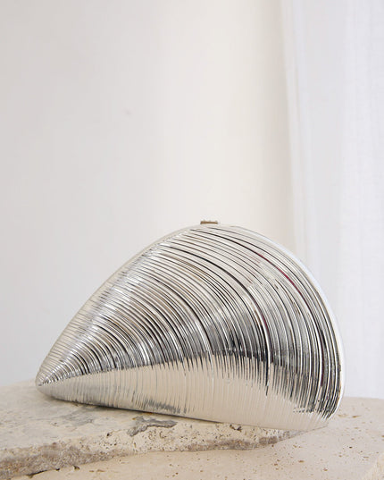 Silver Shandra Shell Clutch