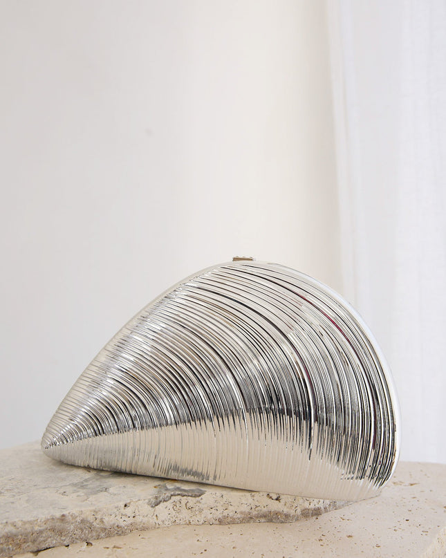Silver Shandra Shell Clutch