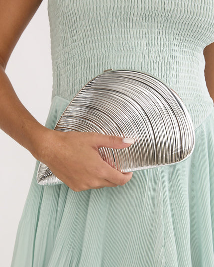 Silver Shandra Shell Clutch
