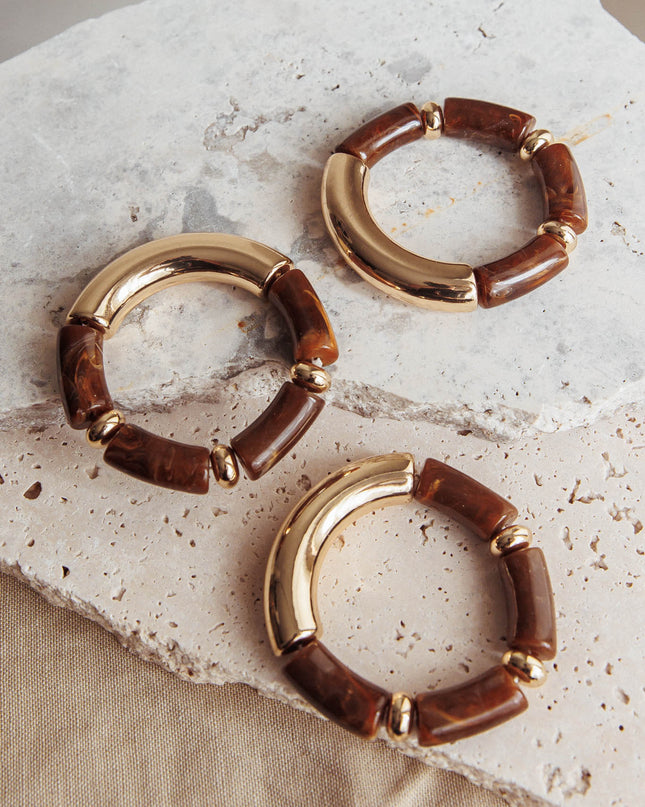 Gold/Chocolate Zena Resin Bracelets