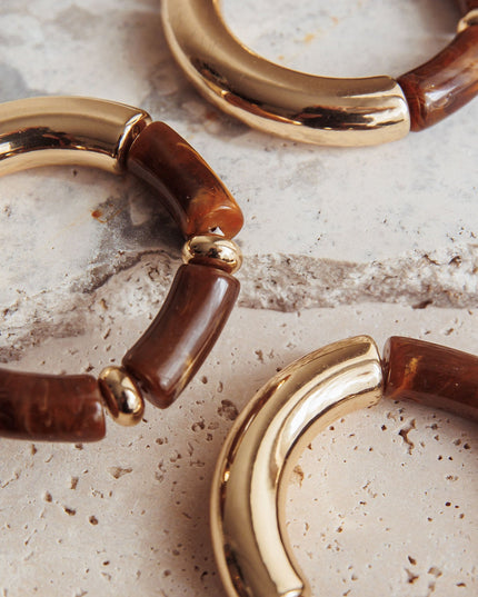 Gold/Chocolate Zena Resin Bracelets