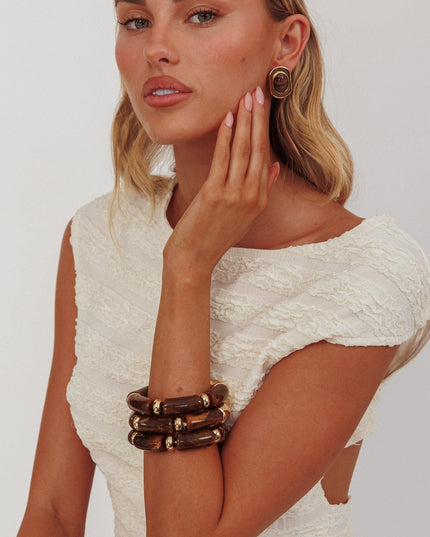 Gold/Chocolate Zena Resin Bracelets