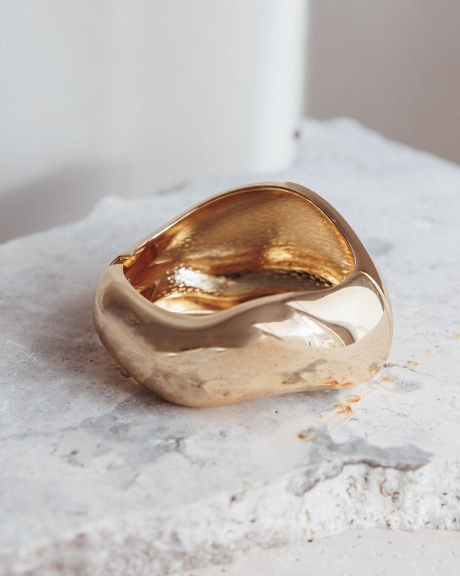 Gold Chunky Irregular Bangle