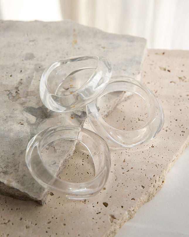 Clear Auryn Irregular Bangles