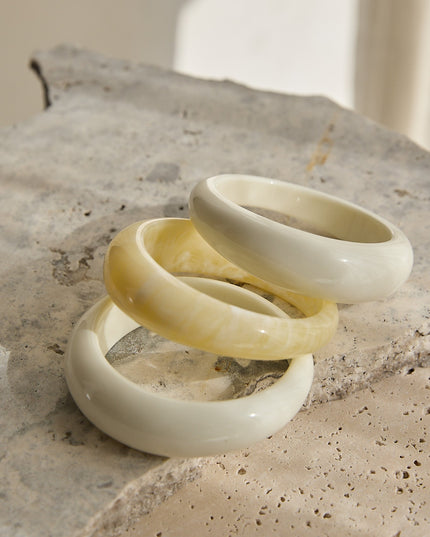 Ivory Irregular Bangles Acrylic