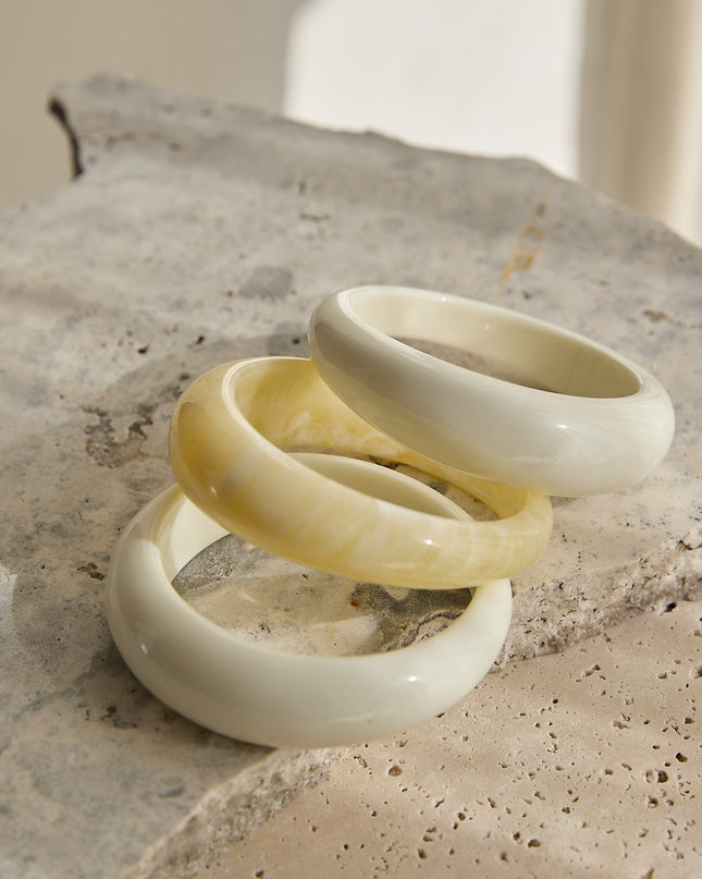 Ivory Irregular Bangles Acrylic