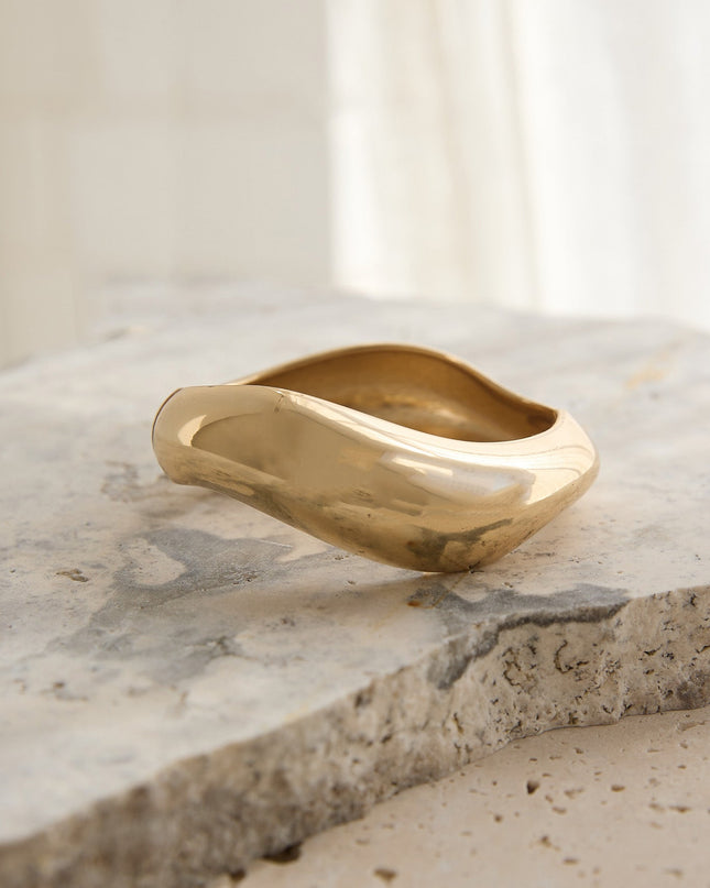 Gold Wave Bangle