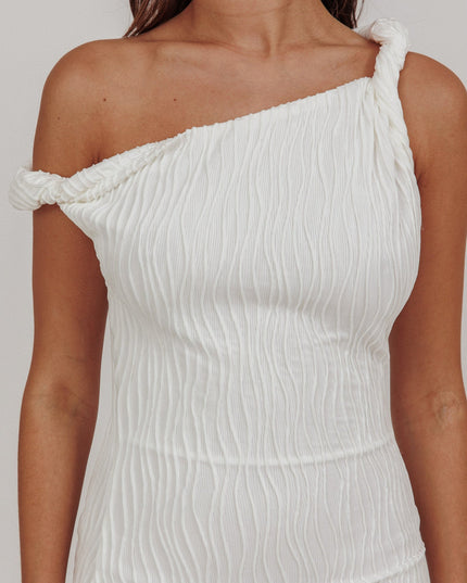 White One-Shoulder Mini Dress