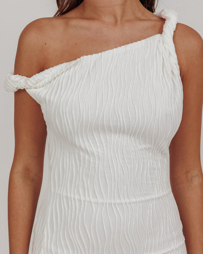 White One-Shoulder Mini Dress