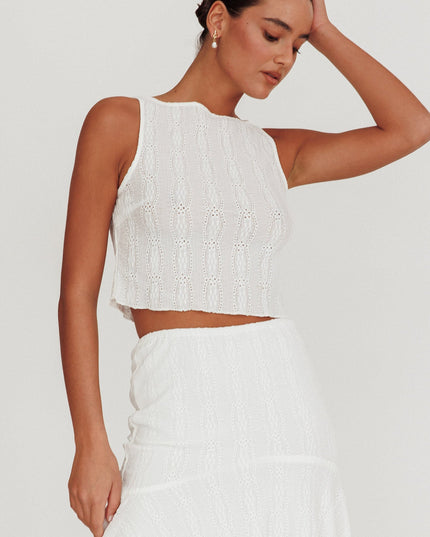 White Hearts Sleeveless Top