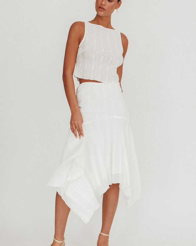 White Hearts Sleeveless Top