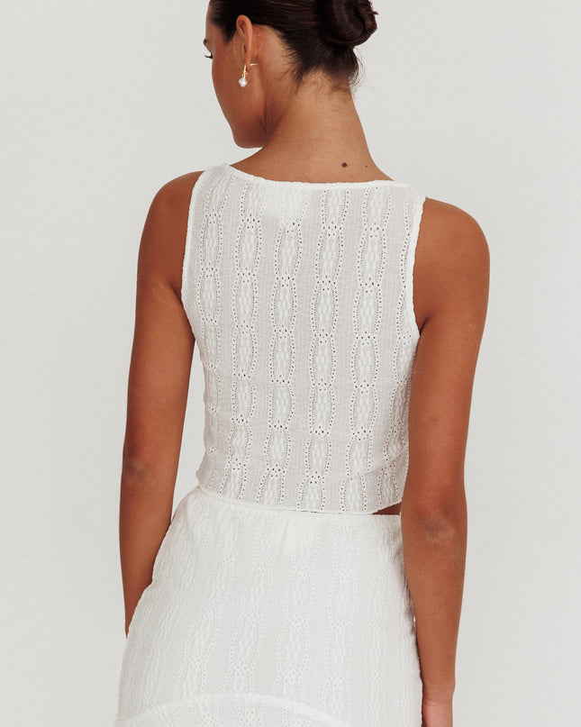 White Hearts Sleeveless Top