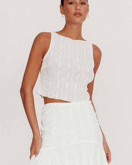 White Hearts Sleeveless Top