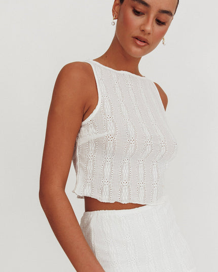 White Hearts Sleeveless Top