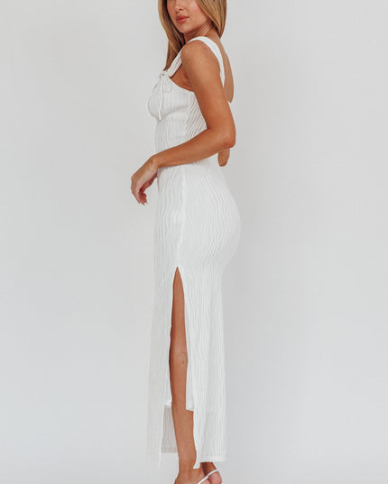 White Feels Textured Maxi Dress