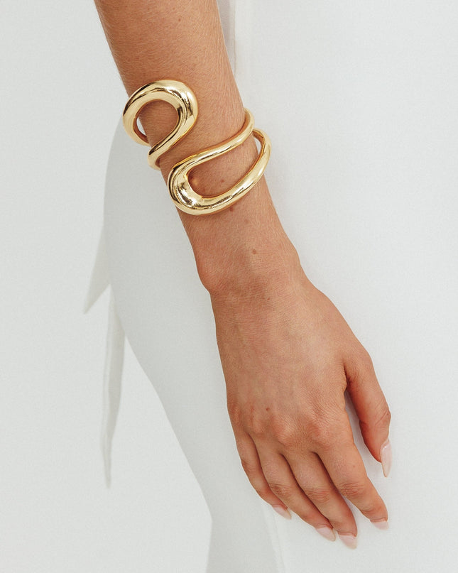 Gold Hinged Cuff Bracelet