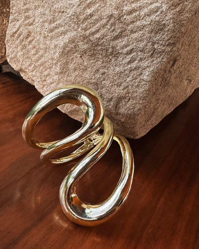 Gold Hinged Cuff Bracelet