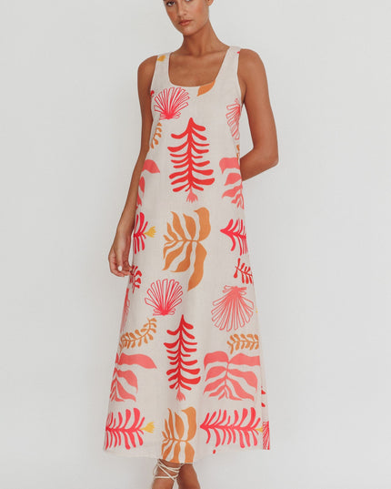 Pink And Shell Maxi Slip Dress