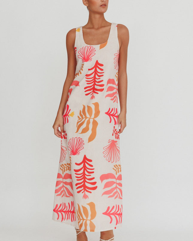 Pink And Shell Maxi Slip Dress