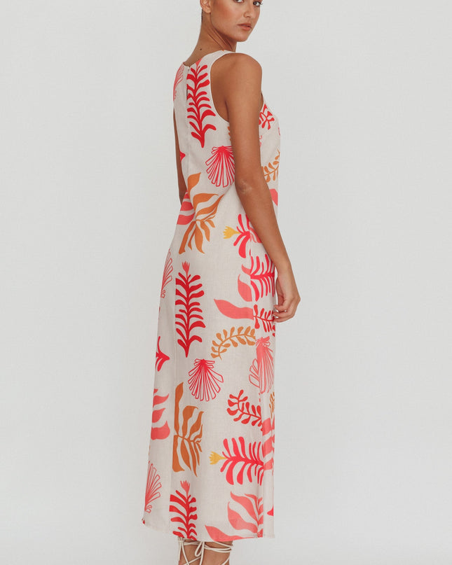 Pink And Shell Maxi Slip Dress