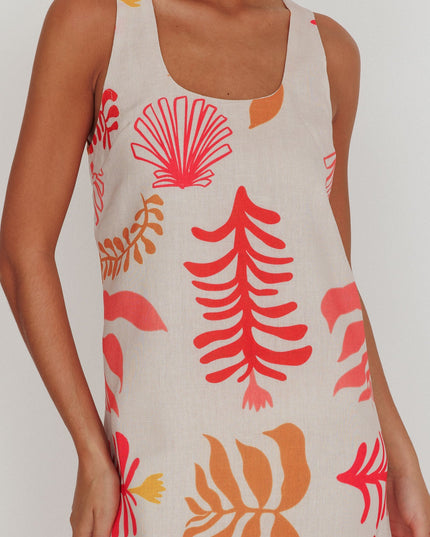 Pink And Shell Maxi Slip Dress