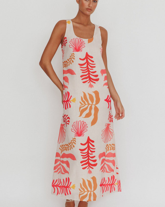 Pink And Shell Maxi Slip Dress