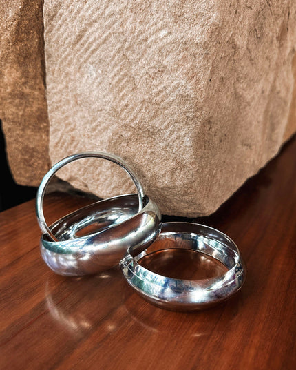 Silver Bangle Bracelet Set