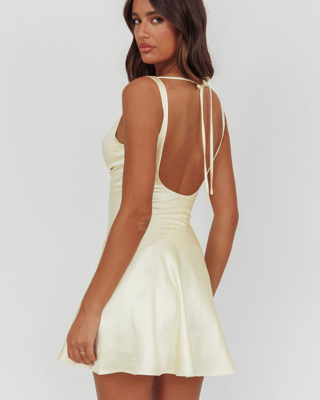 Butter Cowl Neck Scoop Back Mini Dress