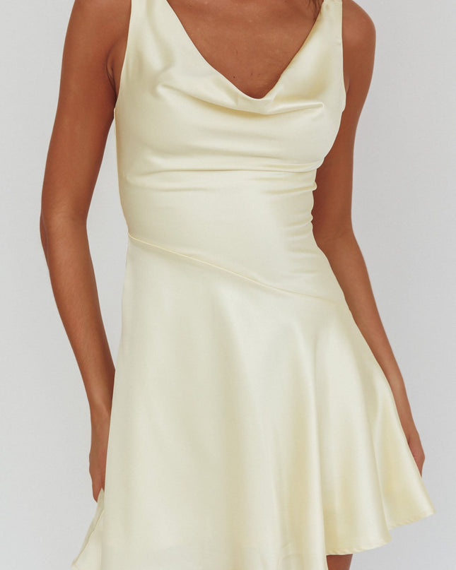 Butter Cowl Neck Scoop Back Mini Dress