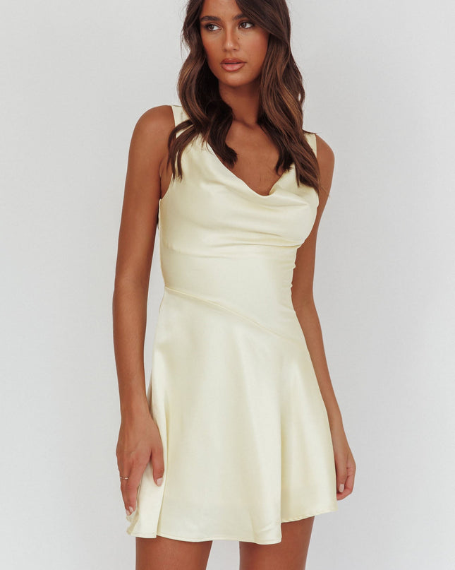 Butter Cowl Neck Scoop Back Mini Dress