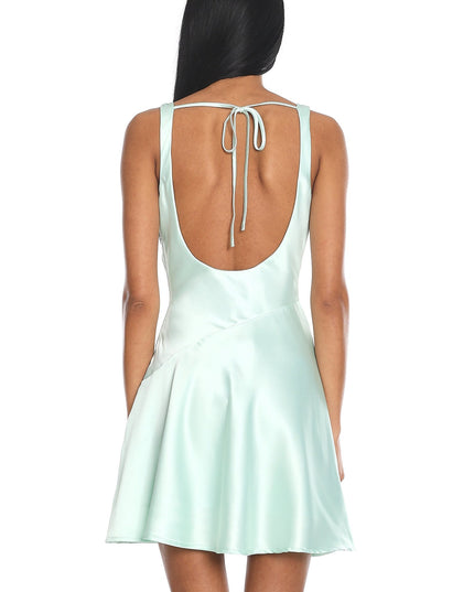 Mint Cowl Neck Scoop Back Mini Dress
