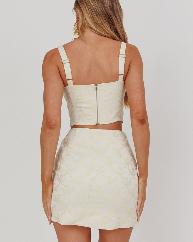 Butter High Street Jacquard Mini Skirt Bow