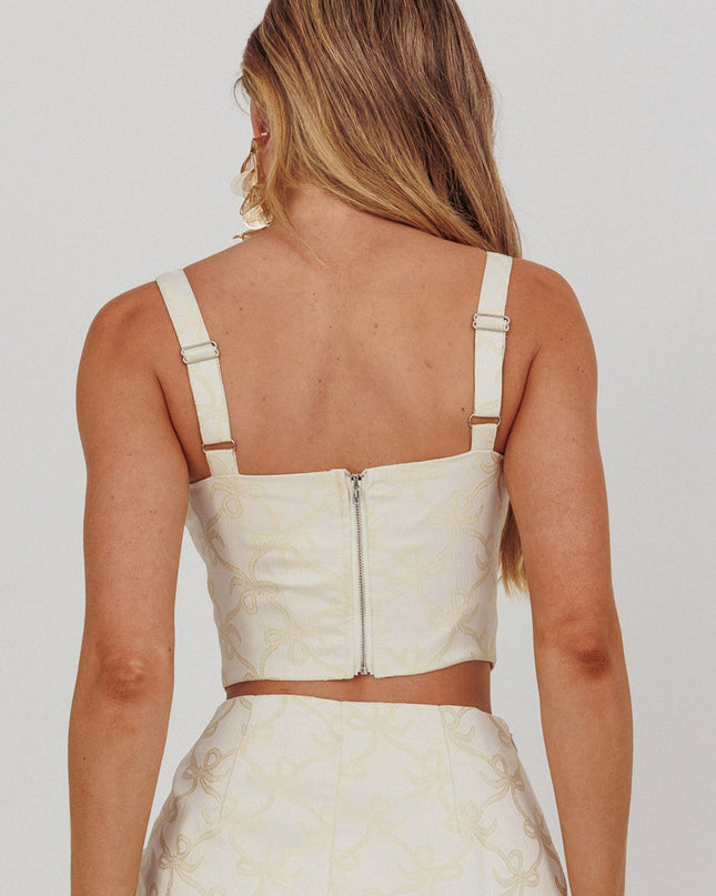 Butter High Street Jacquard Corset Top Bow