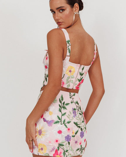 Multi High Street Jacquard Mini Skirt Floral