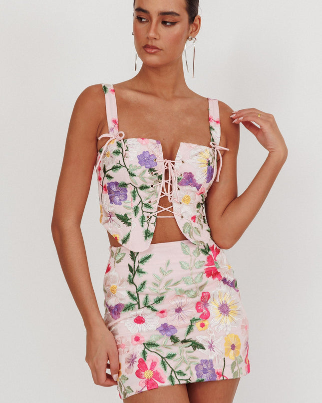 Multi High Street Jacquard Mini Skirt Floral