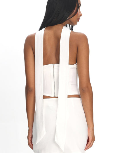 Ivory Ruched Mini Skirt