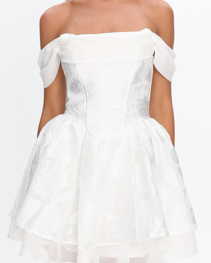 White Off Shoulder Mini Dress