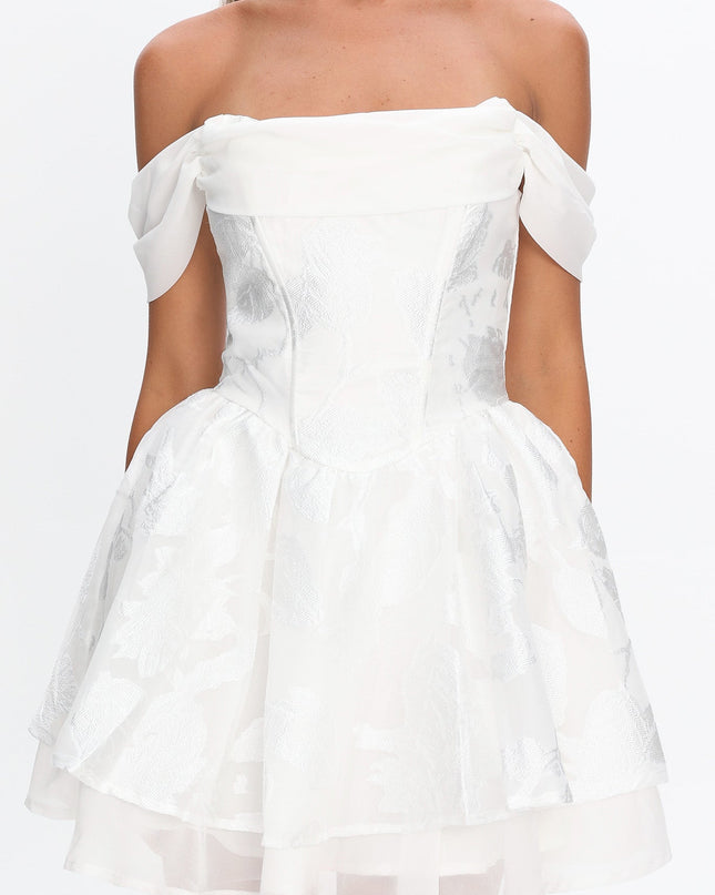 White Off Shoulder Mini Dress