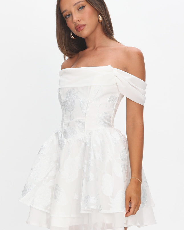 White Off Shoulder Mini Dress