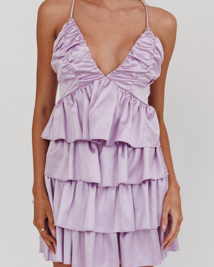 Lilac Ruffle Mini Dress