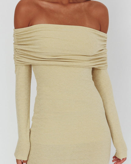 Sage Off-Shoulder Maxi Dress