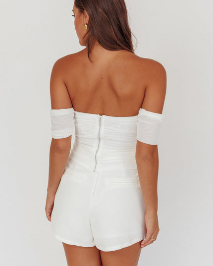 White Melonie Off-Shoulder Top