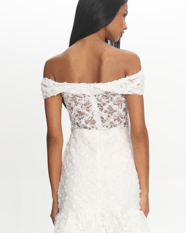 White Lights Off-Shoulder Lace Mini Dress