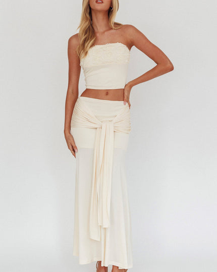 Butter Hip Tie Maxi Skirt