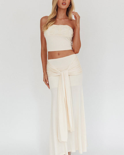 Butter Hip Tie Maxi Skirt