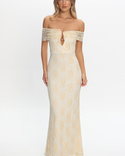 Butter Off-Shoulder Maxi Dress Lace