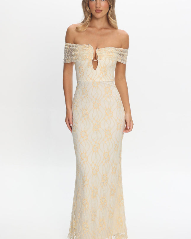 Butter Off-Shoulder Maxi Dress Lace
